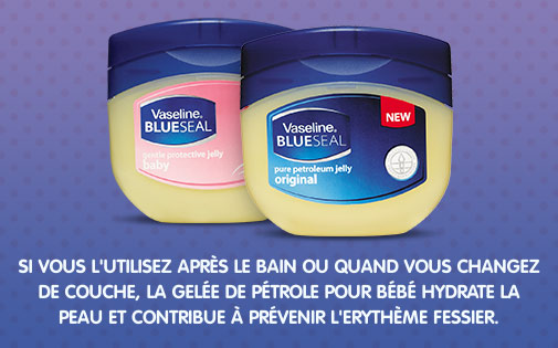 SI VOUS L'UTILISEZ APRÈS LE BAIN OU QUAND VOUS CHANGEZ DE COUCHE, LA GELÉE DE PÉTROLE POUR BÉBÉ HYDRATE LA PEAU ET CONTRIBUE À PRÉVENIR L'ERYTHÈME FESSIER. SI VOUS L'UTILISEZ APRÈS LE BAIN OU QUAND VOUS CHANGEZ DE COUCHE, LA GELÉE DE PÉTROLE POUR BÉBÉ HYDRATE LA PEAU ET CONTRIBUE À PRÉVENIR L'ERYTHÈME FESSIER.